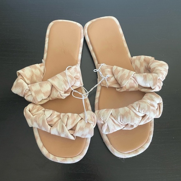 NWOT Universal Thread Meg Knotted Slide Sandals Almond Brown Women’s Size 6 - Picture 5 of 9